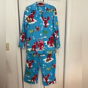 Nick & Nora Santa claws flannel pajama set NWT